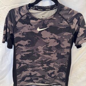 Nike Kids Short Sleeve Camouflage Tee - Black and Gray